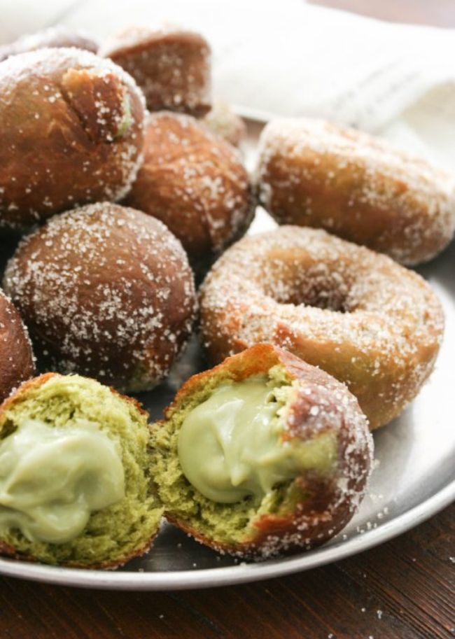Matcha Custard Donuts