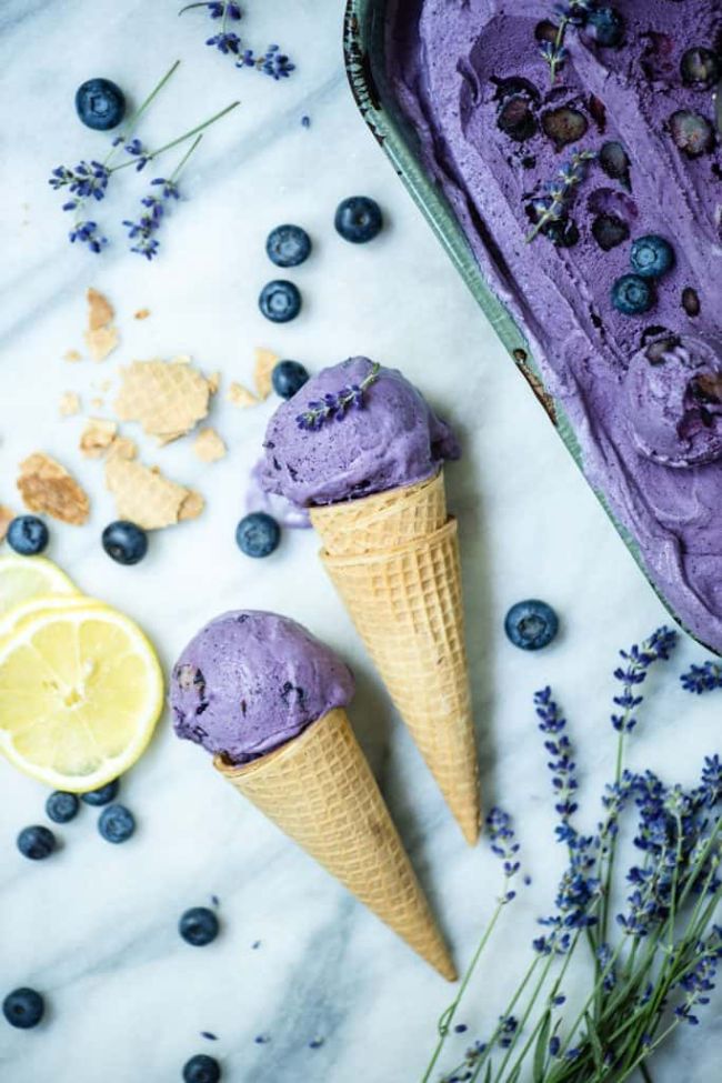 Blueberry Lemon Lavender Ice Cream