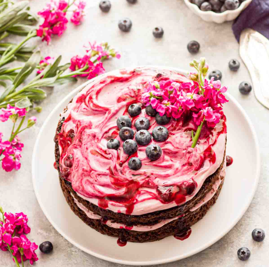 Cake Blueberry dengan Rasa Segar dan Warna yang Menawan